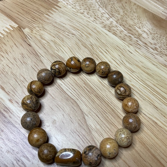 Picture Jasper Bracelet with (10 mm) Beads - Picture 6 of 7